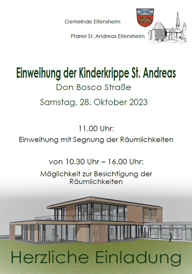 Einladung zur Einweihung der Kinderkrippe St. Andreas