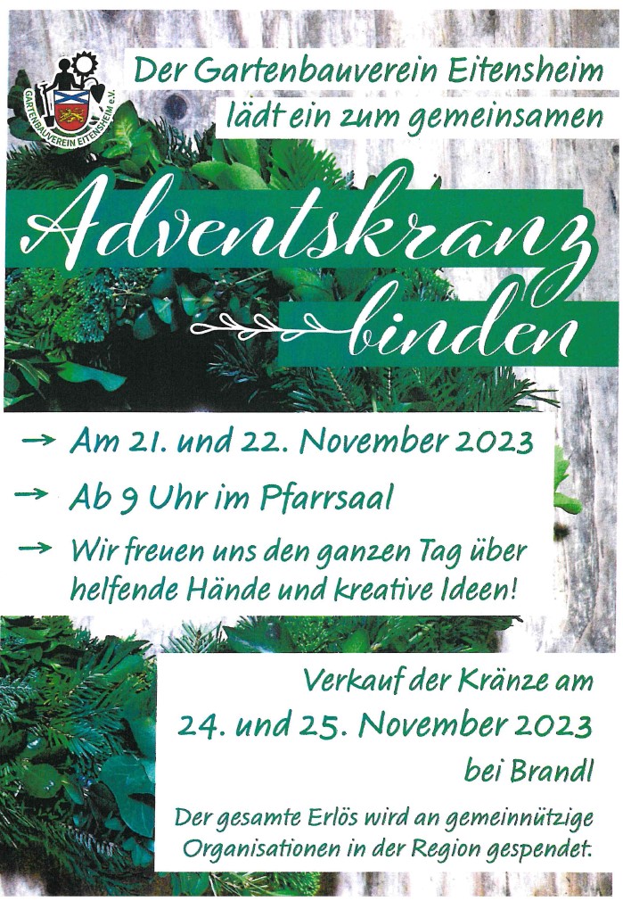 Plakat Adventskranzbinden 2023