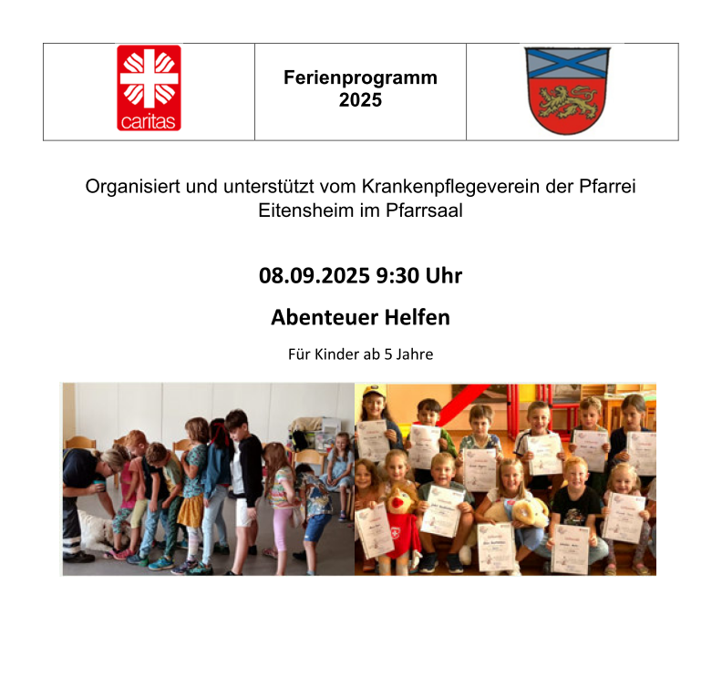 Abenteuer Helfen Ferienprogramm 2025