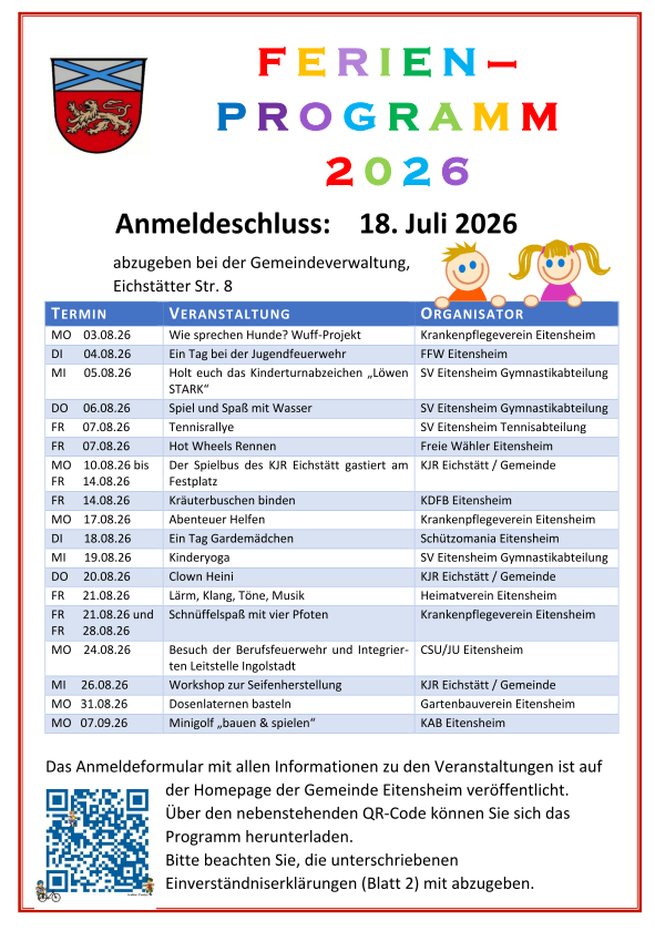 Ferienprogramm 2026